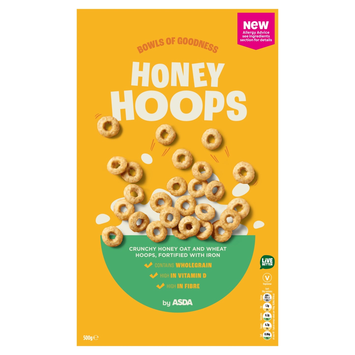 ASDA Honey Hoops 500g