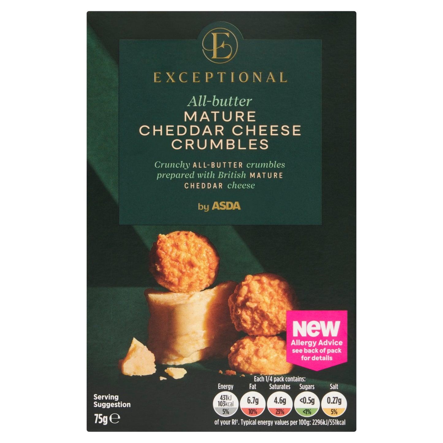 ASDA Extra Special Exceptional by All-Butter Mature Cheddar Cheese Crumbles 75g