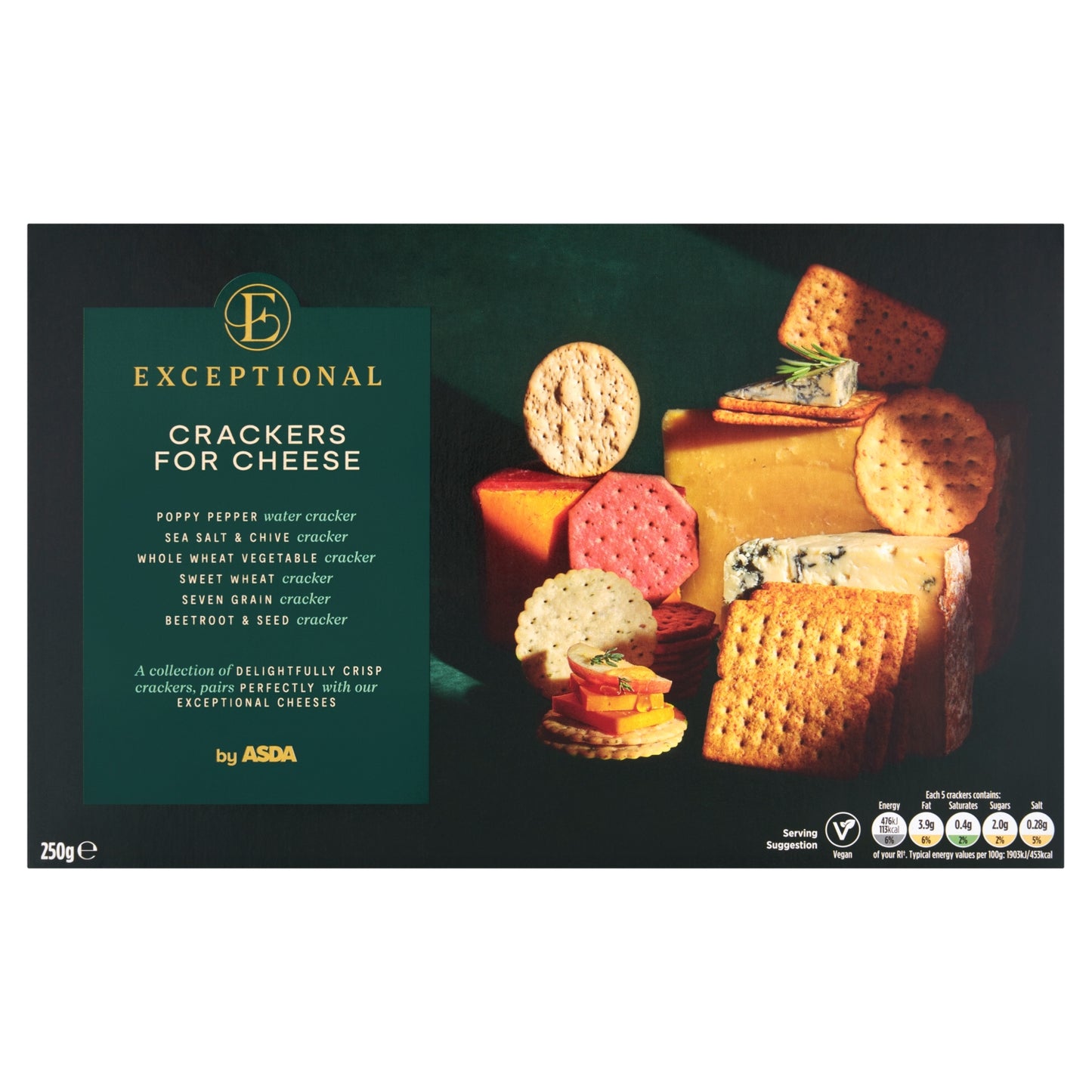 Exceptional by ASDA Crackers for Cheese 250g