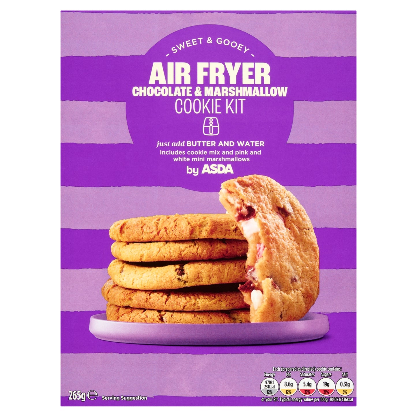 ASDA Air Fryer Chocolate & Marshmallow Cookie Kit 265g