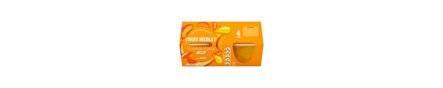 ASDA Fruit Medley in Tropical Flavour Jelly 480g (4 x 120g)