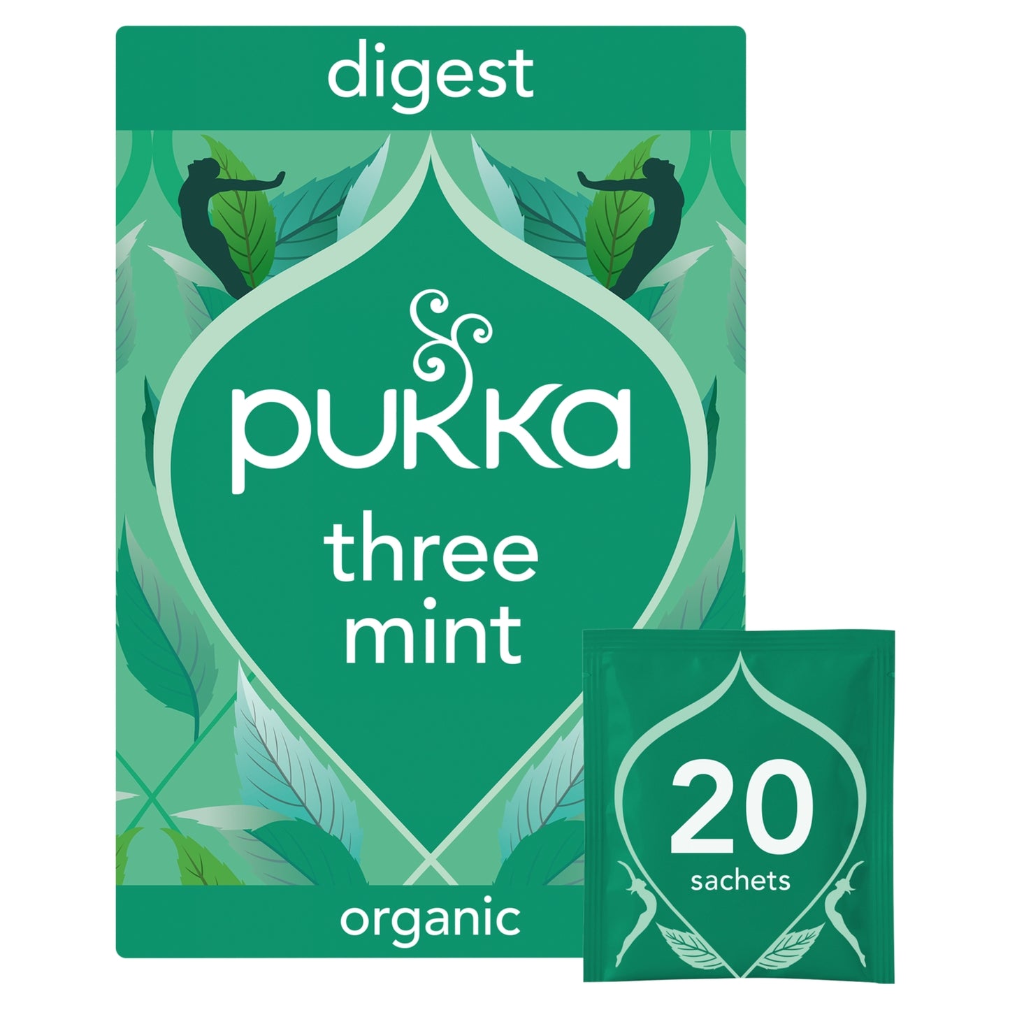 Pukka Organic Three Mint Tea 20 Home Compostable Herbal Tea Bags 32g
