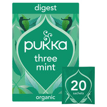 Pukka Organic Three Mint Tea 20 Home Compostable Herbal Tea Bags 32g