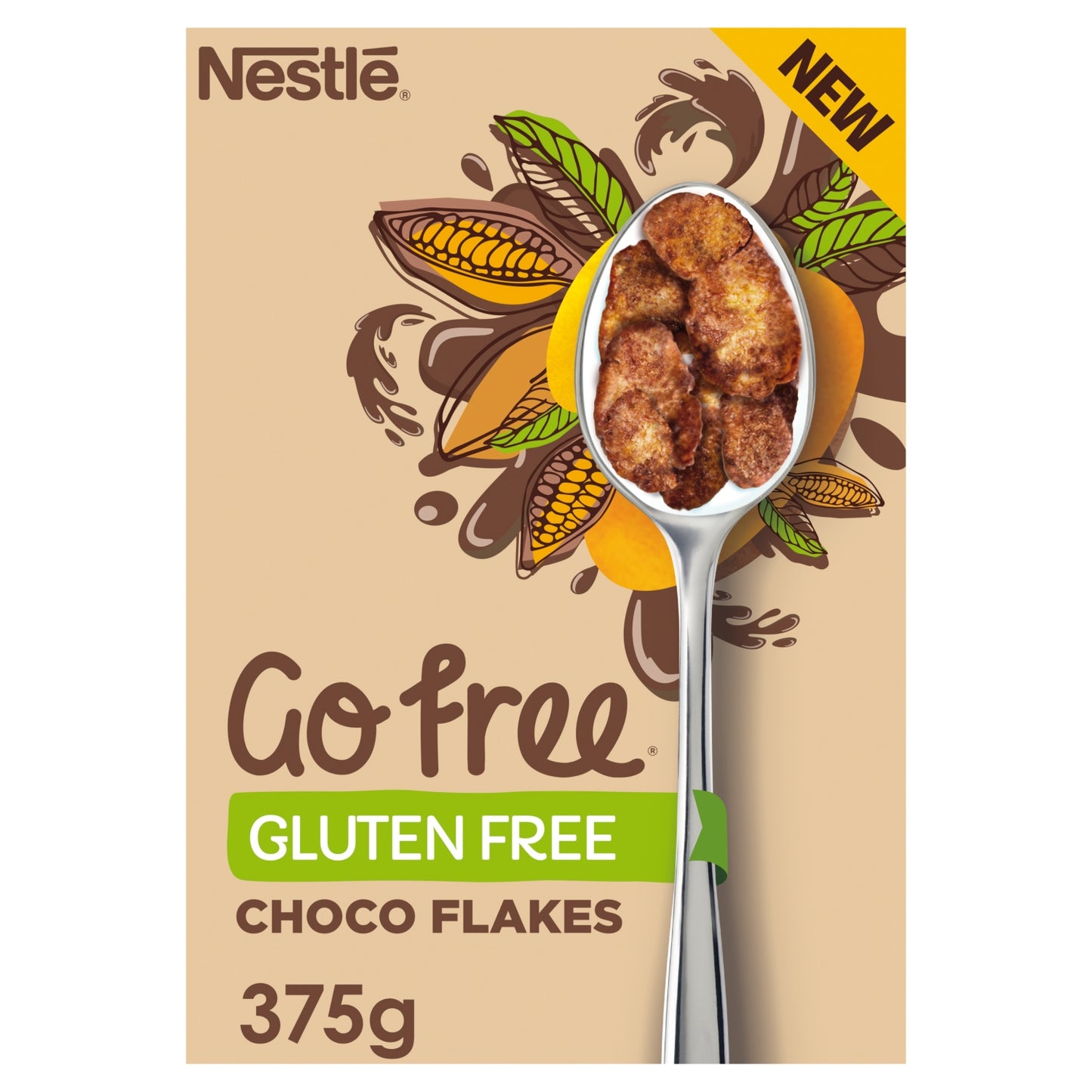 Go Free Nestlé Gluten Free Chocolate Cornflakes Breakfast Cereal 375g