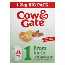 Cow & Gate 1 First Infant Baby Milk Formula Powder, From Birth, 1.2kg
