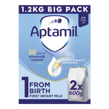Aptamil 1 First Infant Baby Milk Formula Powder, from Birth, Big Pack, 1.2kg