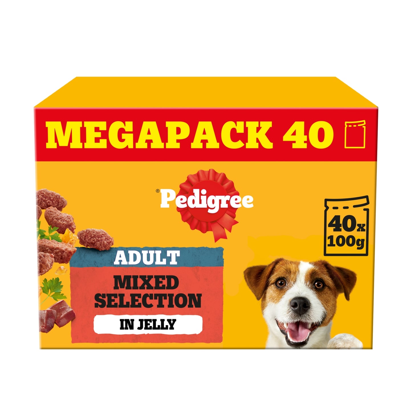 Pedigree Adult Wet Dog Food Mixed Selection Jelly 40 x 100g Mega Pack Pouch