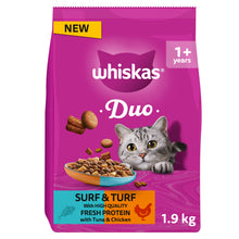 Whiskas WHISKAS 1+ DUO Surf & Turf Dry Cat Food 1.9kg