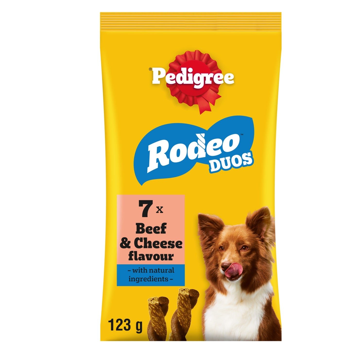 Pedigree RODEO Duos Beef and Cheese Dog Treats 7 Sticks 123g