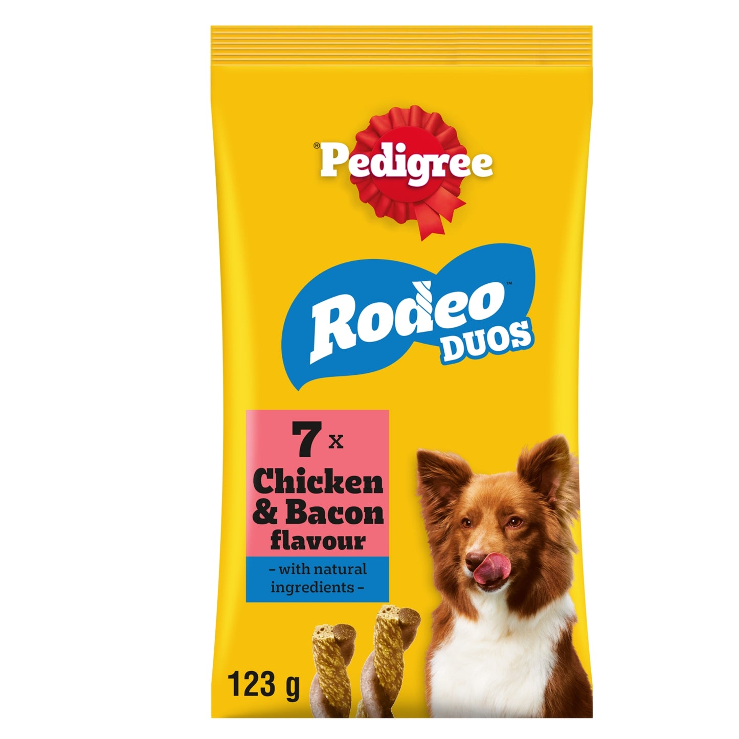 Pedigree RODEO Duos Bacon and Chicken Dog Treats 7 Sticks 123g