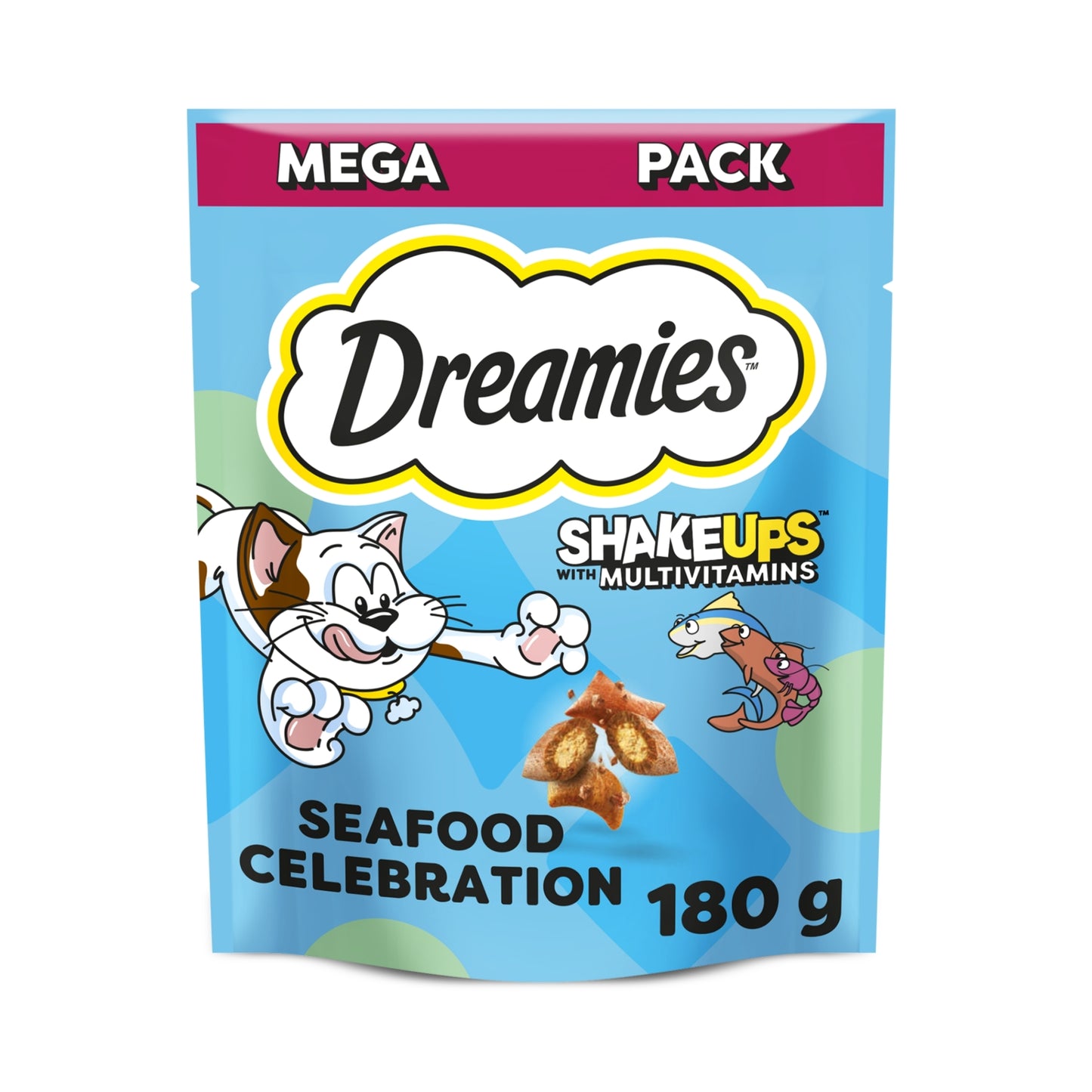 Dreamies DREAMIES Shake Ups Cat Treat Biscuits Seafood Celebration 180g