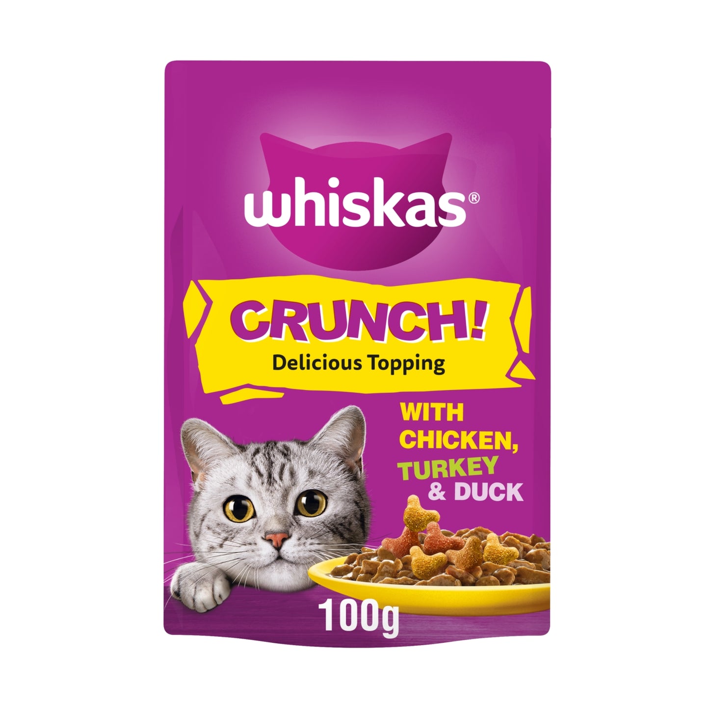 Whiskas ® Crunch Tasty Topping Adult Cat Treat Biscuits 100g
