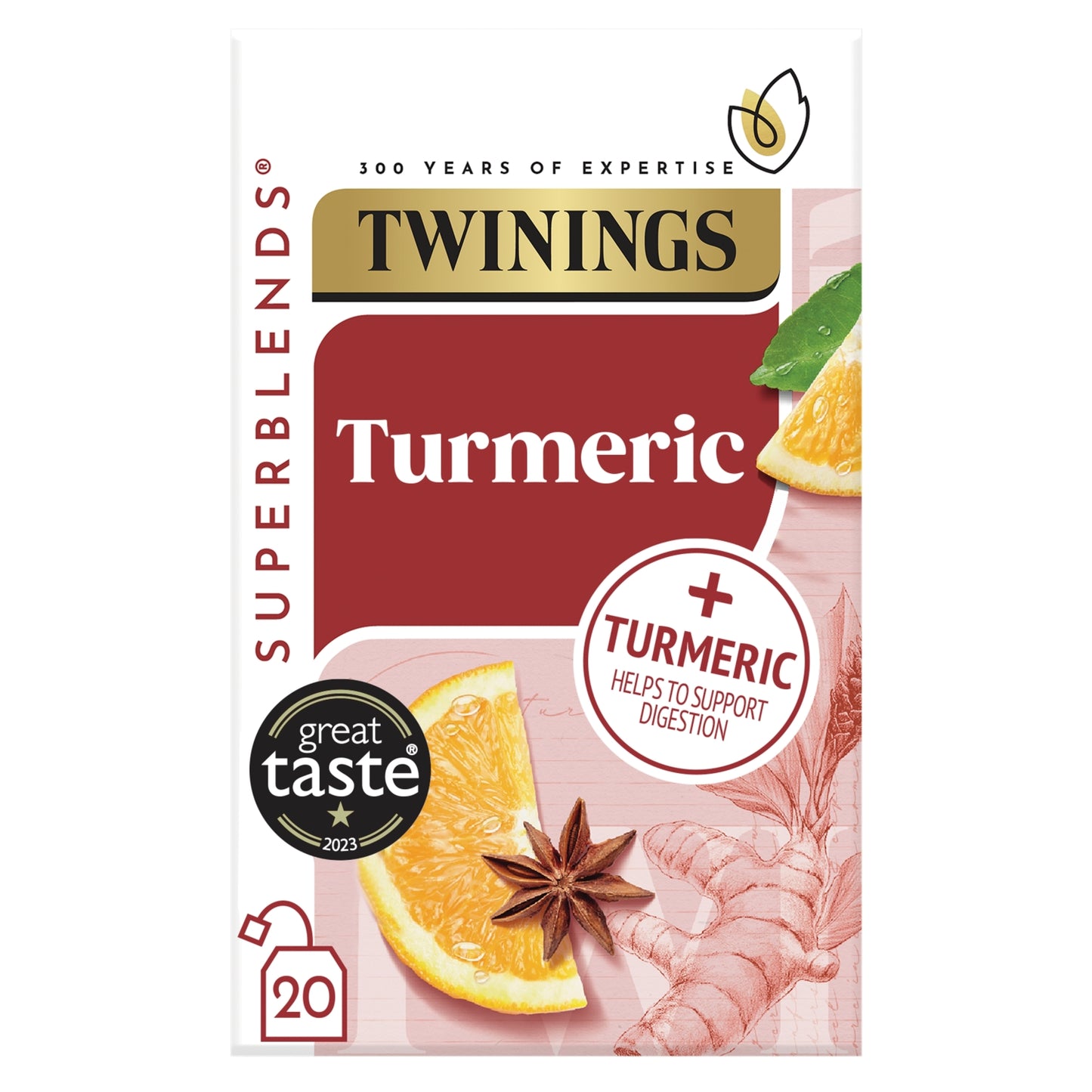 Twinings Superblends Turmeric 20 Biodegradable Plant Based Tea Bags 40g
