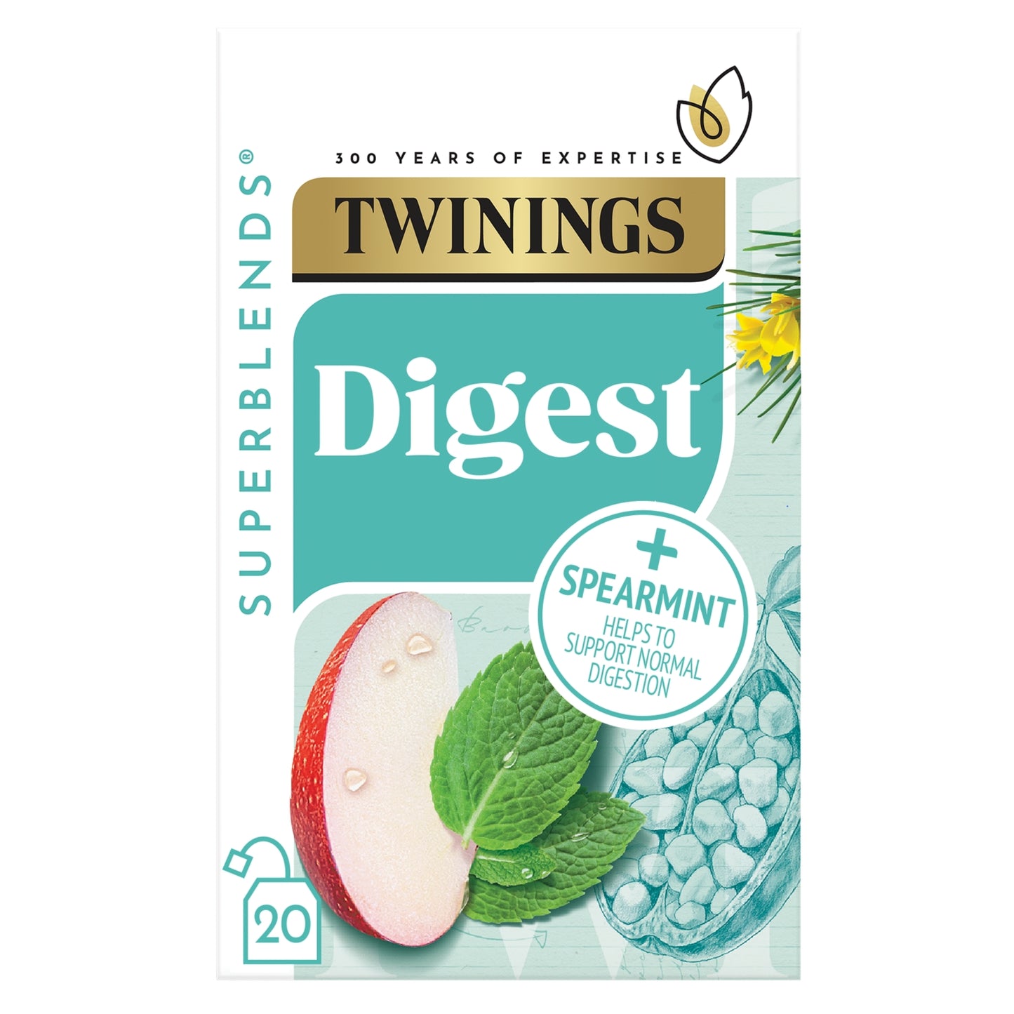 Twinings Superblends Digest Spearmint, Apple & Rooibios with Baobab 20 Tea Bags 35g
