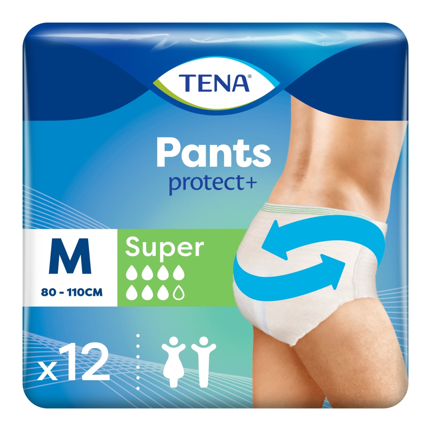 Tena Incontinence Pants Protect+ Super Medium 12 Pack