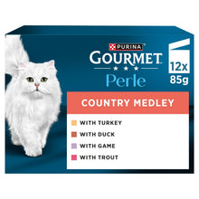 Gourmet GOURMET Perle Mini Fillets in Jelly Country Medley (Turkey,Trout,Duck,Game) Wet Cat Food 12x85g