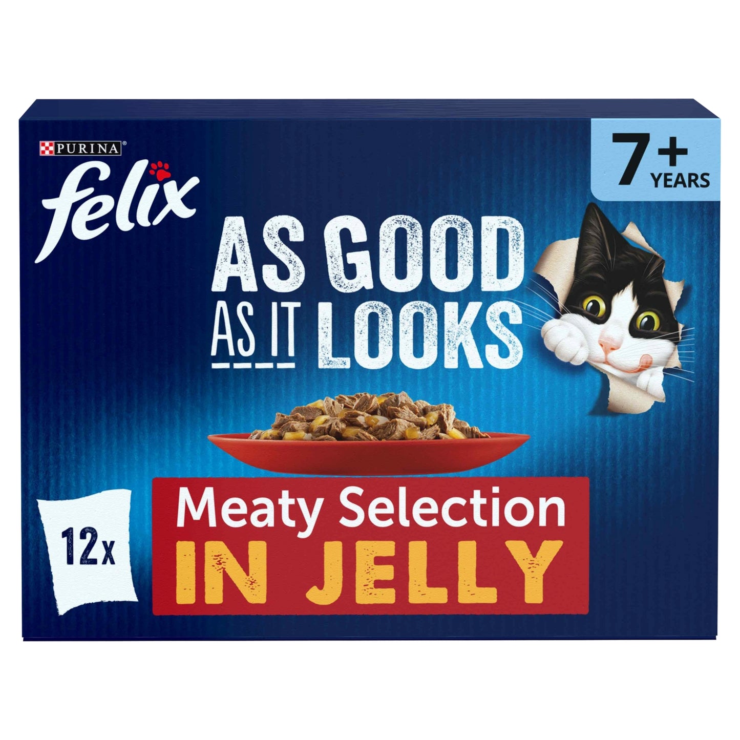 Felix As Good As it Looks Senior 7+ Meat in Jelly Wet Cat Food 12x100g