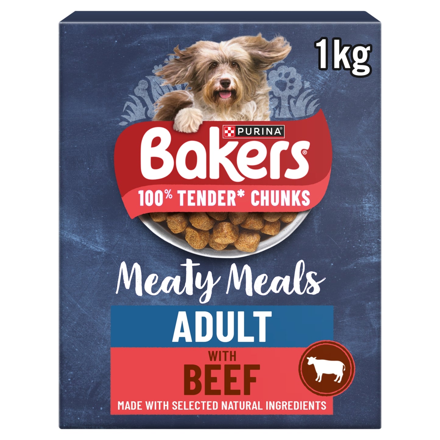 Bakers Meaty Meals Beef Dry Dog Food 1kg