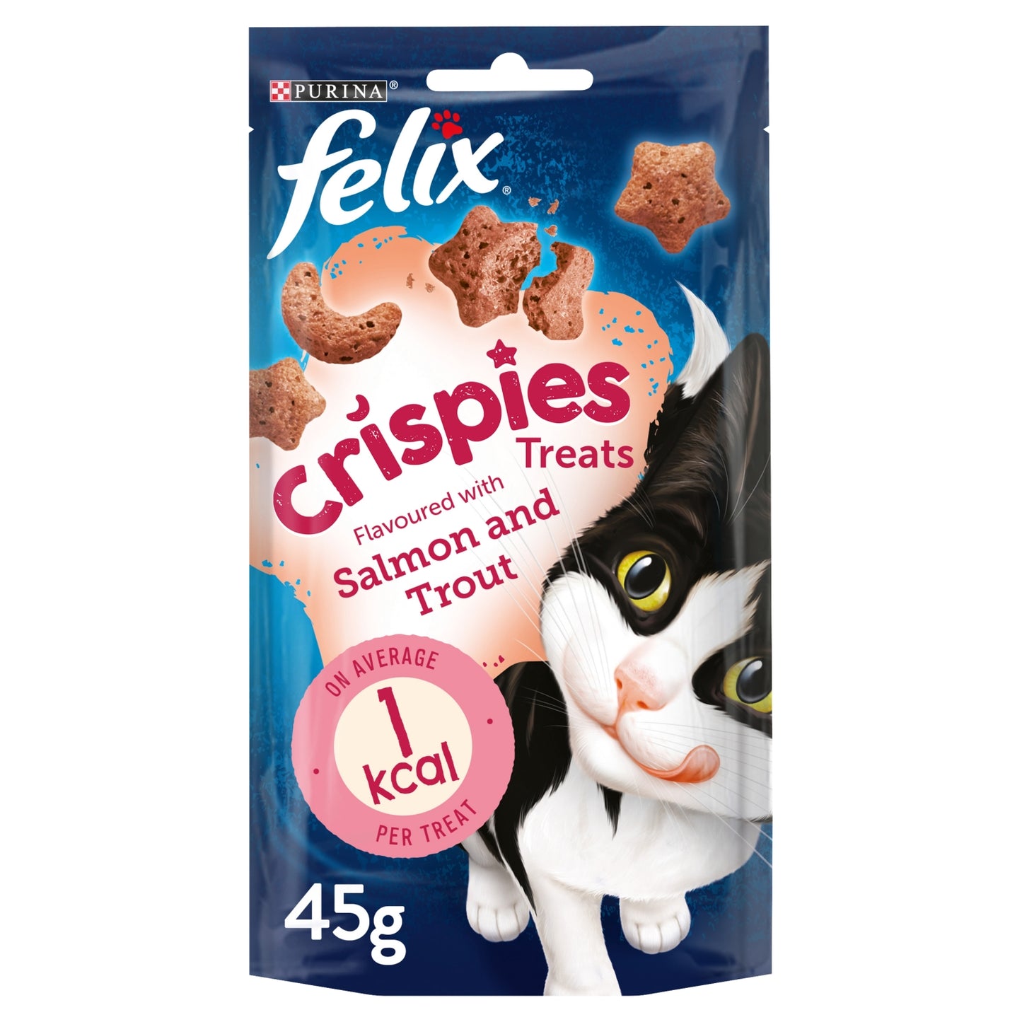 Felix Crispies Salmon and Trout Cat Treats 45g