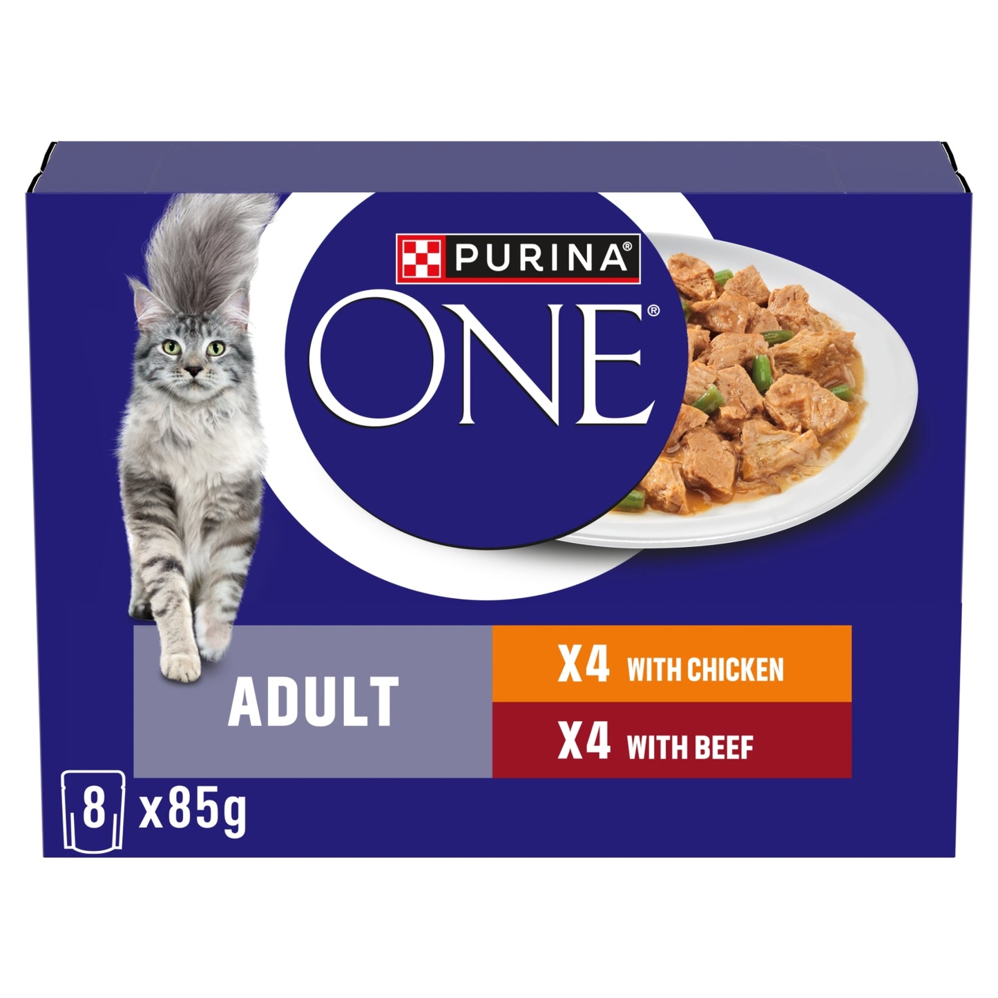 Purina ONE PURINA ONE Mini Fillets Chicken and Beef Wet Cat Food 8x85g