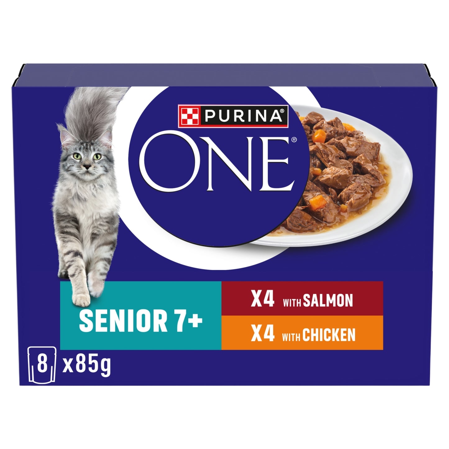 Purina ONE PURINA ONE Mini Filets in Gravy SENIOR 7+ (Beef, Chicken) Wet Cat Food 8x85g
