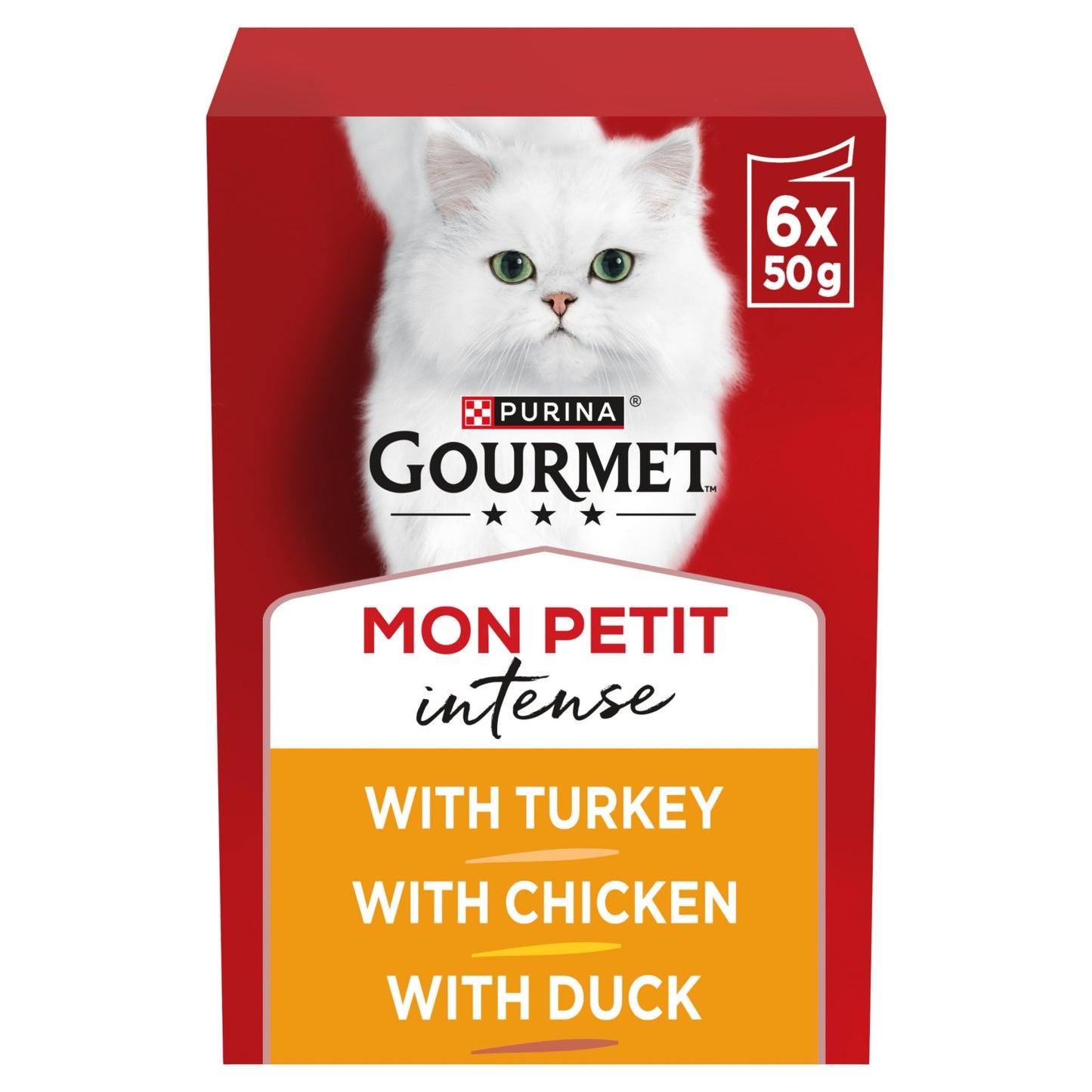 Gourmet Mon Petit Meaty Variety Duck, Chicken, Turkey Wet Cat Food 6x50g