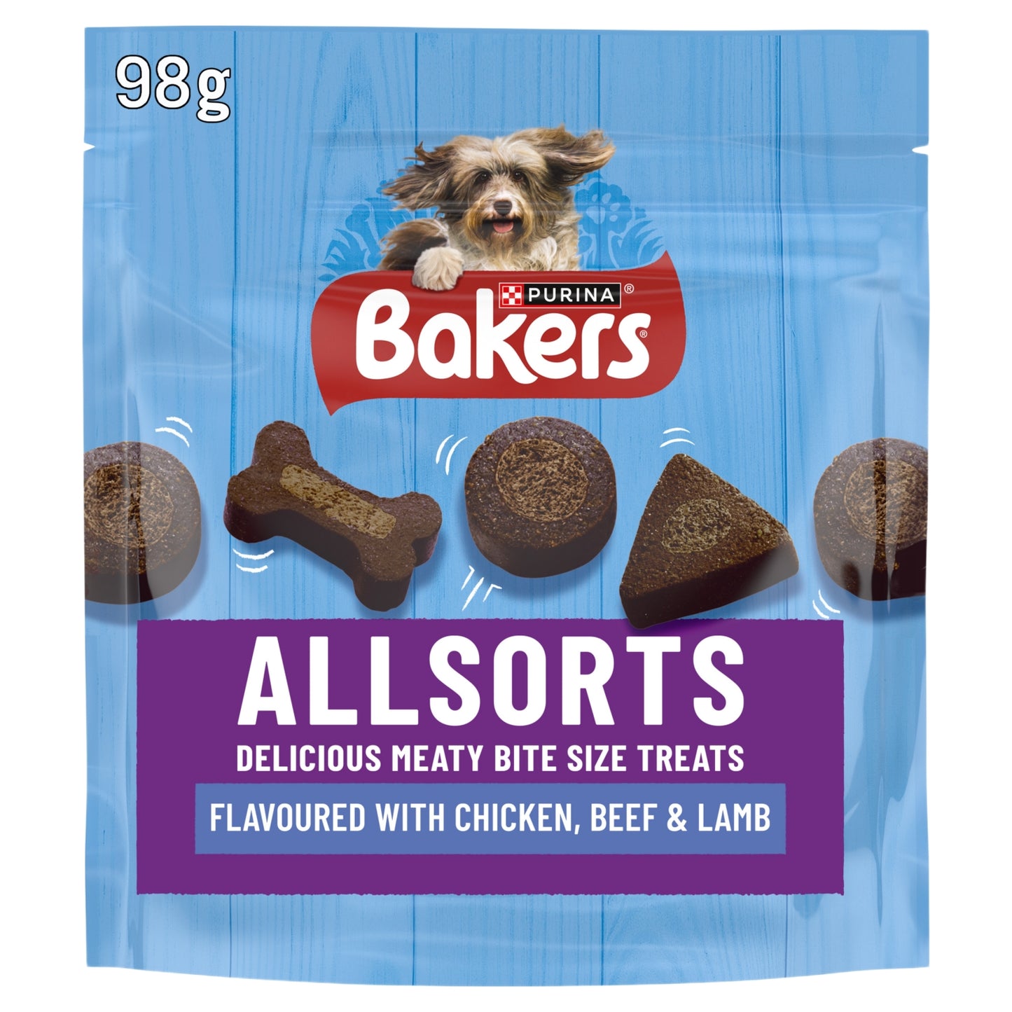 Bakers Allsorts Chicken, Beef and Lamb Dog Treats 98g