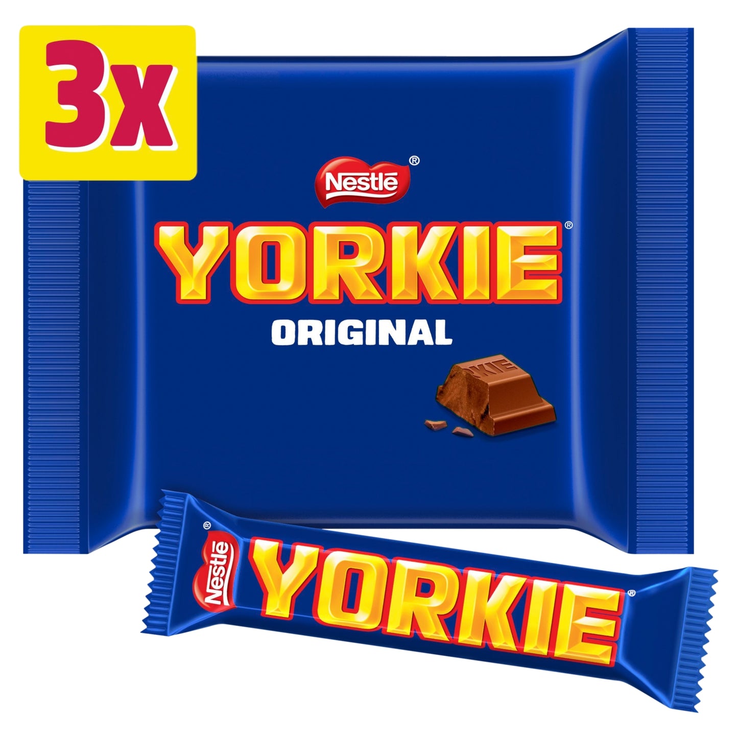 Yorkie Milk Chocolate Bar 3 Pack Multipack 138g