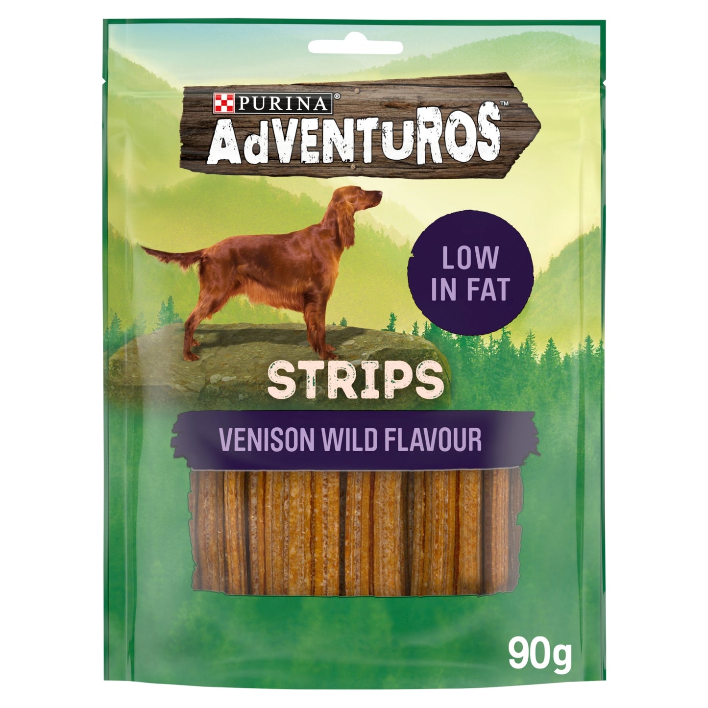 Adventuros Strips Venison Dog Treats 90g