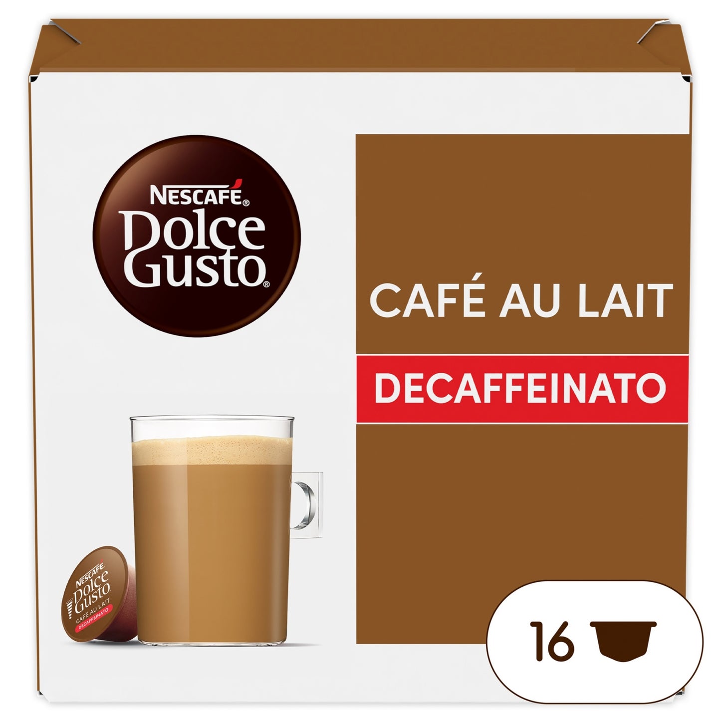 Nescafé Dolce Gusto Café Au Lait Decaffeinato Coffee Pods x16 (16 Servings)