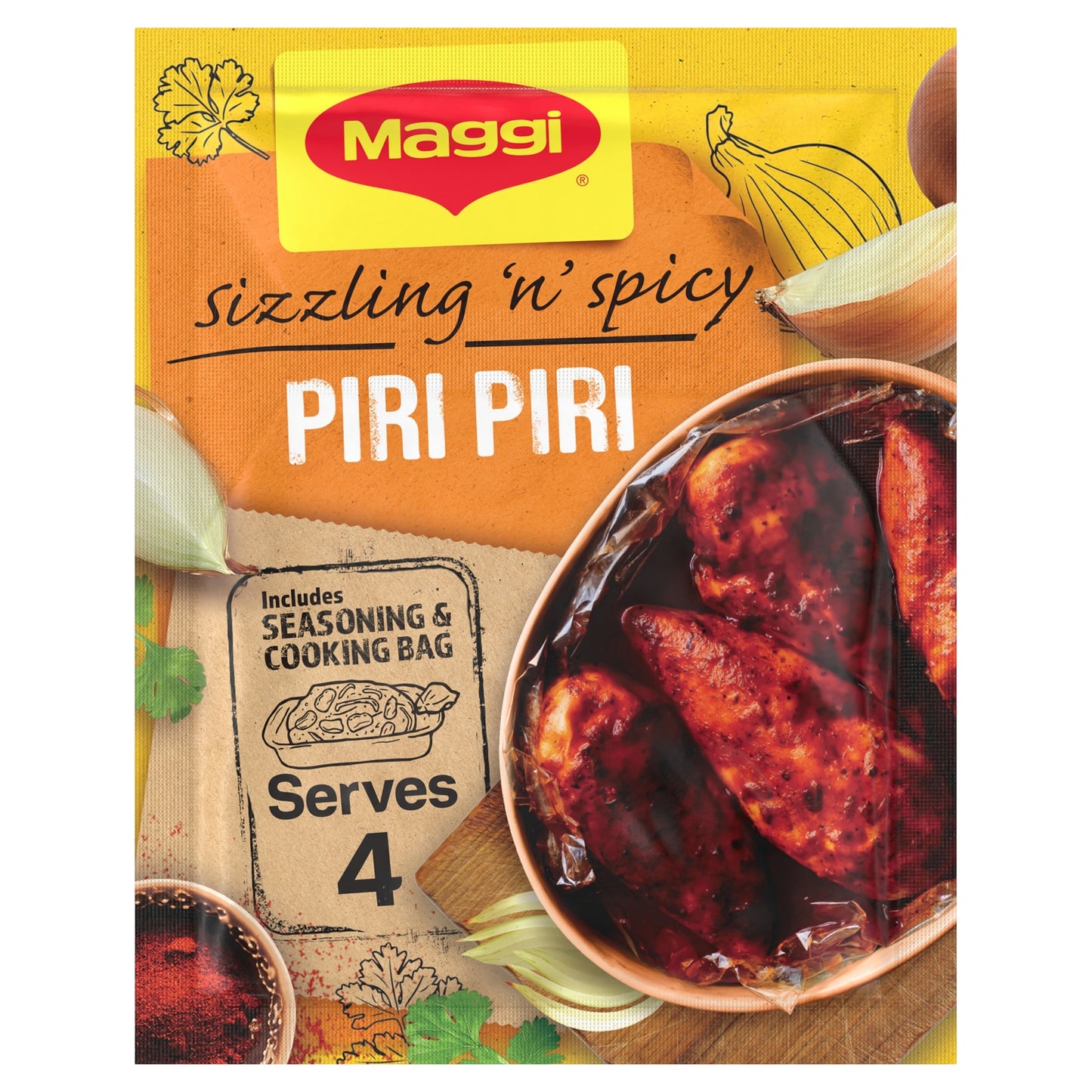 Maggi Juicy Sizzling and Spicy Piri Piri Chicken Recipe Mix 27g