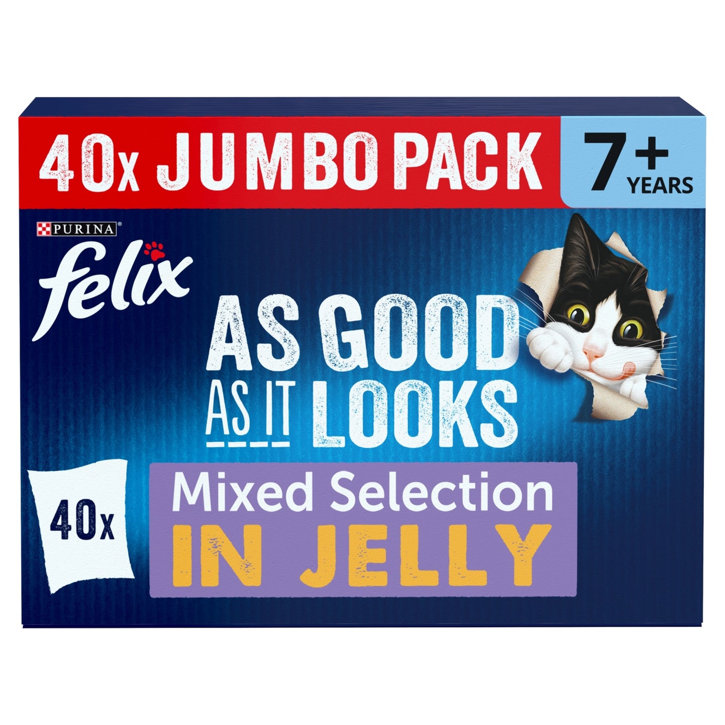 Felix As Good As it Looks Senior 7+ Mixed Selection Wet Cat Food 40x85g