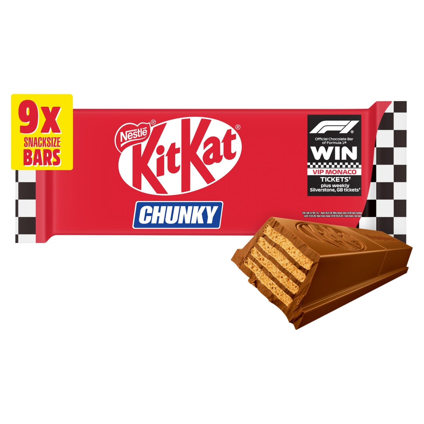 KitKat F1 Chunky Snacksize Milk Chocolate Bar 9 Pack Multipack 288g