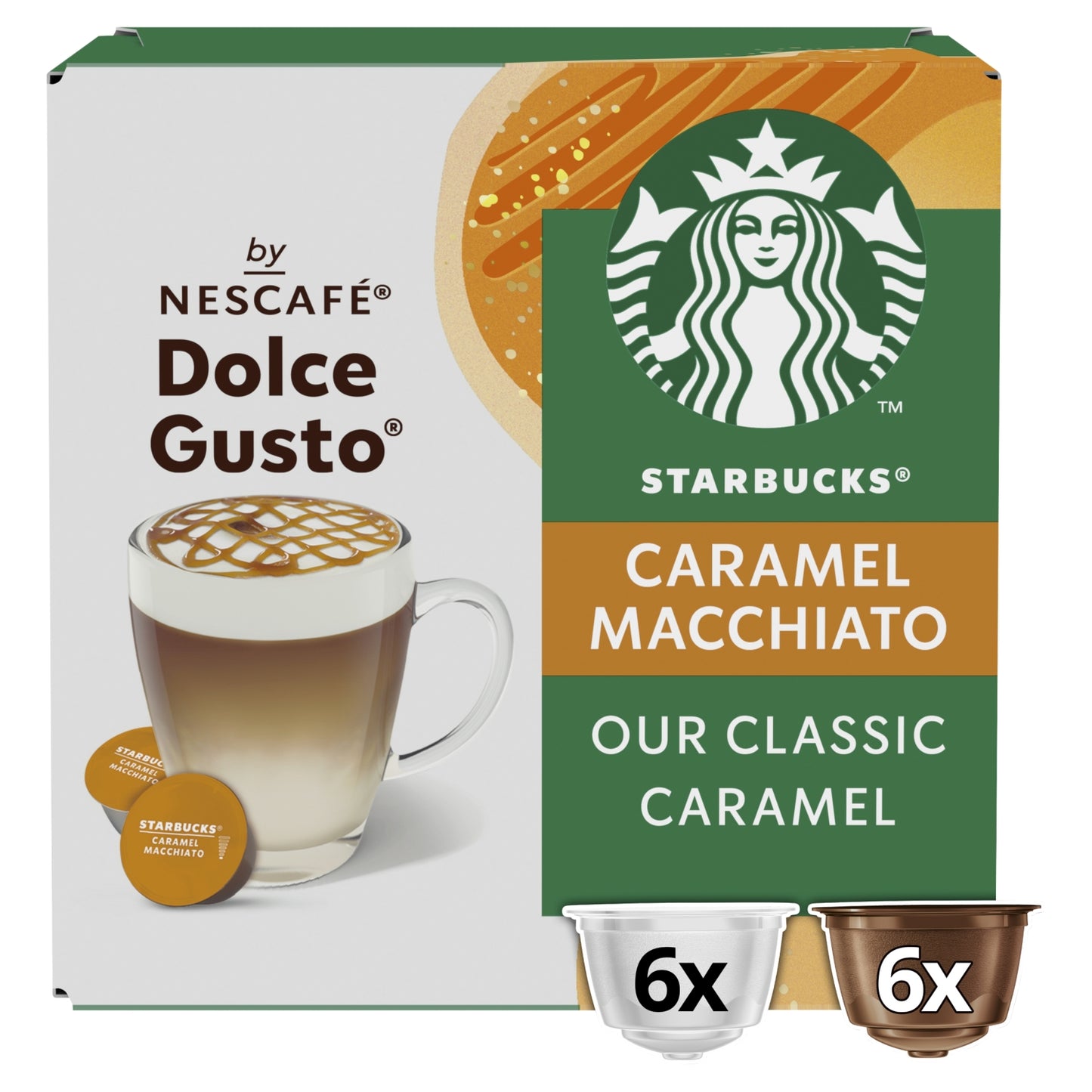 Starbucks by Nescafe Dolce Gusto ® Caramel Macchiato By Nescafé Dolce Gusto, Coffee Pods x12 (6 Servings)