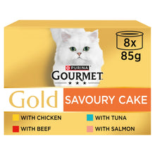 Gourmet Gold Savoury Cake Meat and Fish Variety Wet Cat Food 8x85g