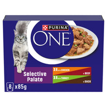 Purina ONE PURINA ONE Selective Palate Mini Filets in Gravy (Chicken, Beef, Turkey & Duck) Wet Cat Food 8x85g