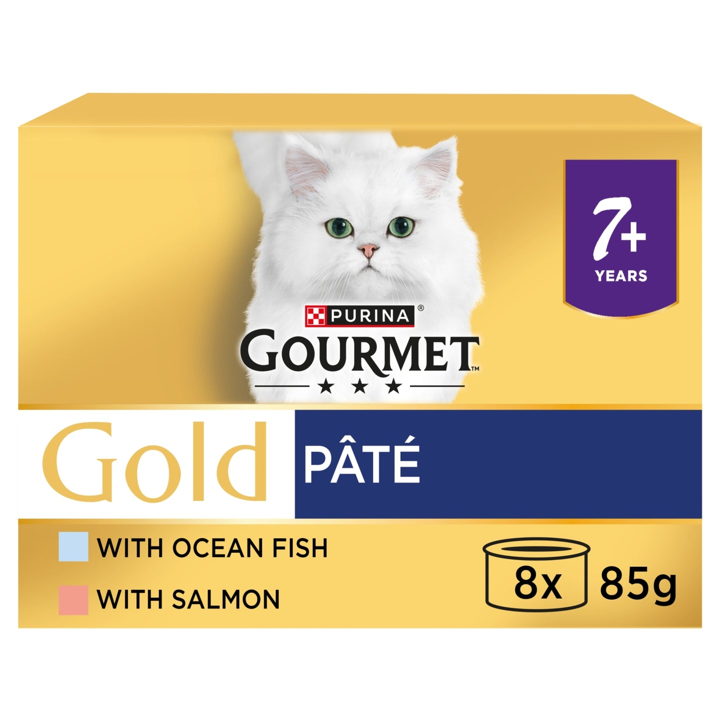 Gourmet Gold Senior 7+ Pate Fish Wet Cat Food 8x85g
