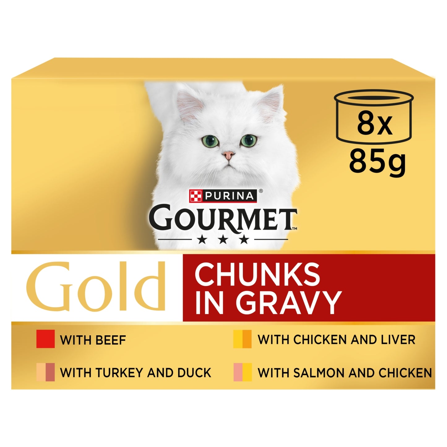Gourmet Gold Chunks in Gravy Wet Cat Food 8x85g