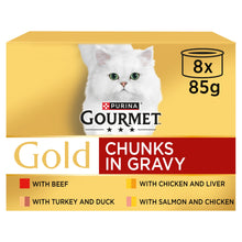 Gourmet Gold Chunks in Gravy Wet Cat Food 8x85g