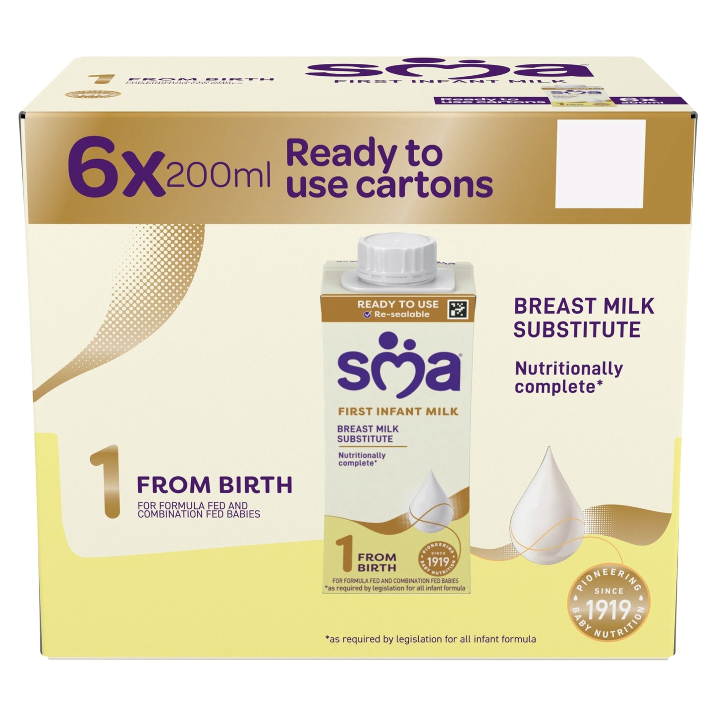 SMA First Infant Milk from Birth 6 x 200ml