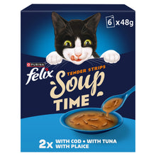 Felix Soup Time Tender Strips Fish Selection Wet Cat Food 6x48g