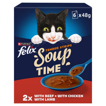Felix Soup Time Tender Strips Farm Selection Wet Cat Food 6x48g