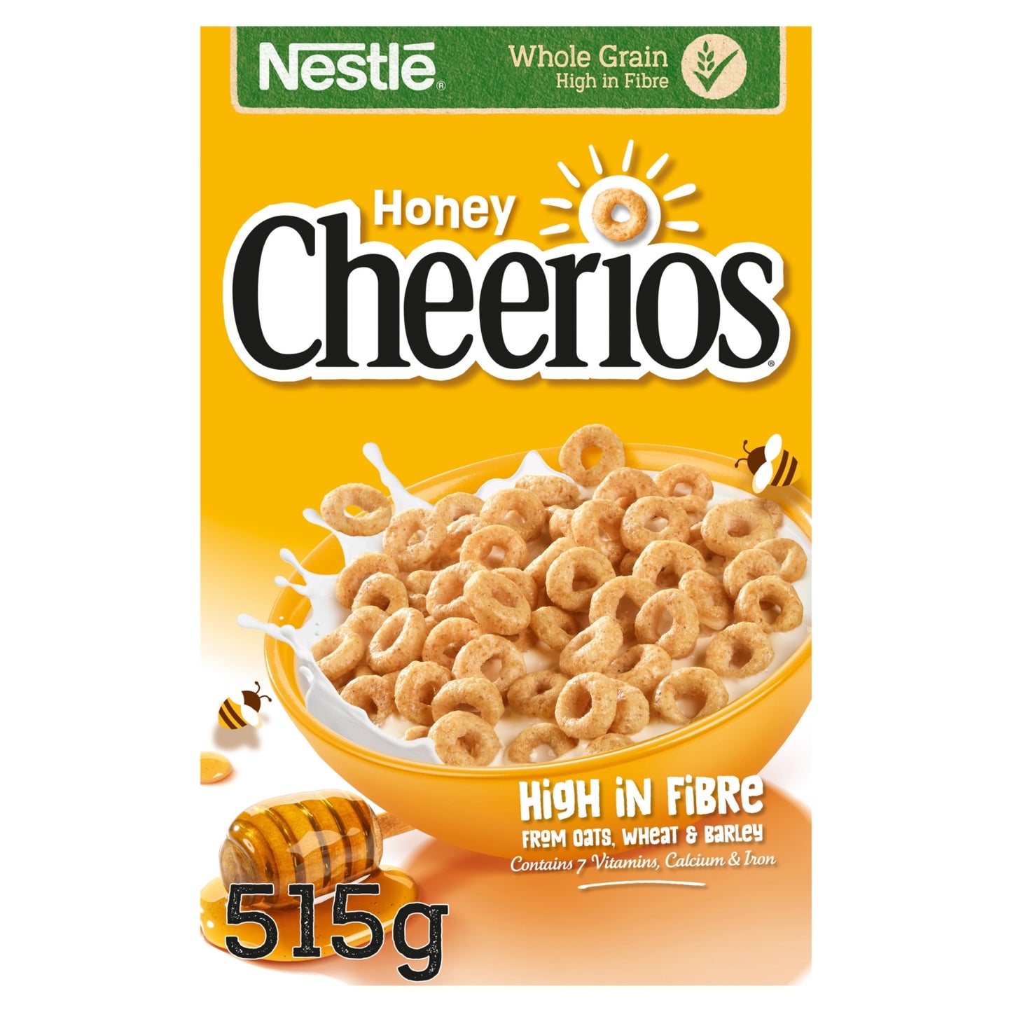 Nestle Cheerios Honey Multigrain Hoop Breakfast Cereal 515g
