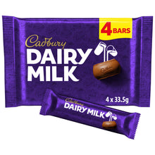 Cadbury Dairy Milk Chocolate Bar 4 Pack Multipack 134g (4 x 33.5g)