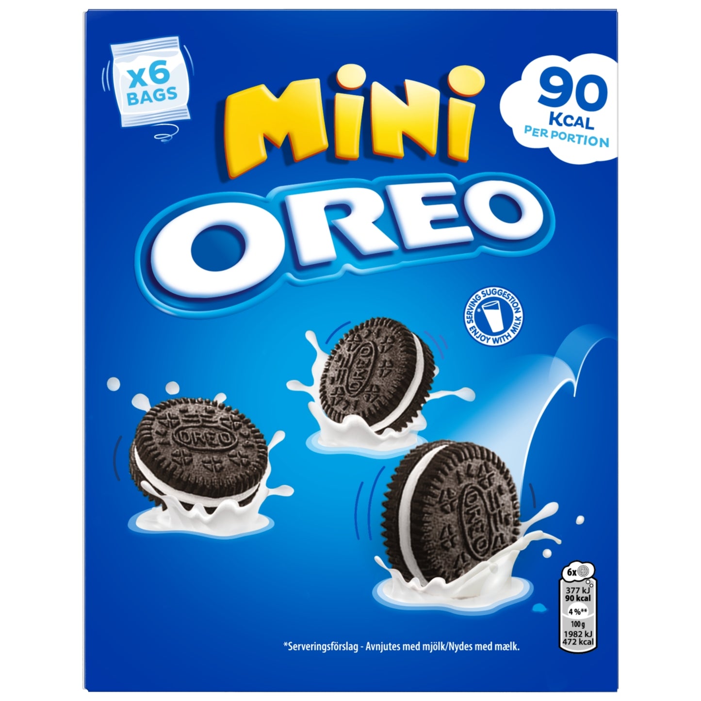 Oreo OREO Mini Vanilla Sandwich Biscuits 6 Snack Packs 114g (6 x 19g)
