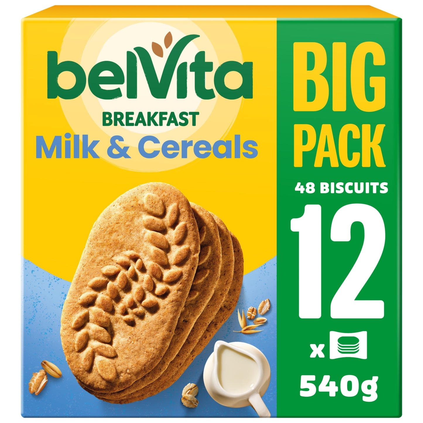 Belvita Milk & Cereals Biscuits Snack Bars Multipack 540g (12 x 45g)