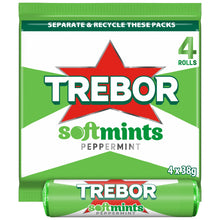 Trebor Softmints Peppermint Mints Rolls 4 Pack 152g (4 x 38g)