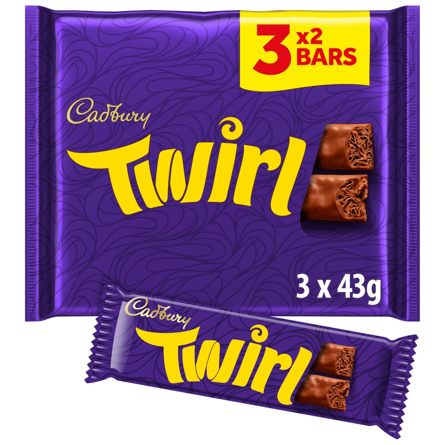 Cadbury Twirl Milk Chocolate 3 Pack Multipack 129 g