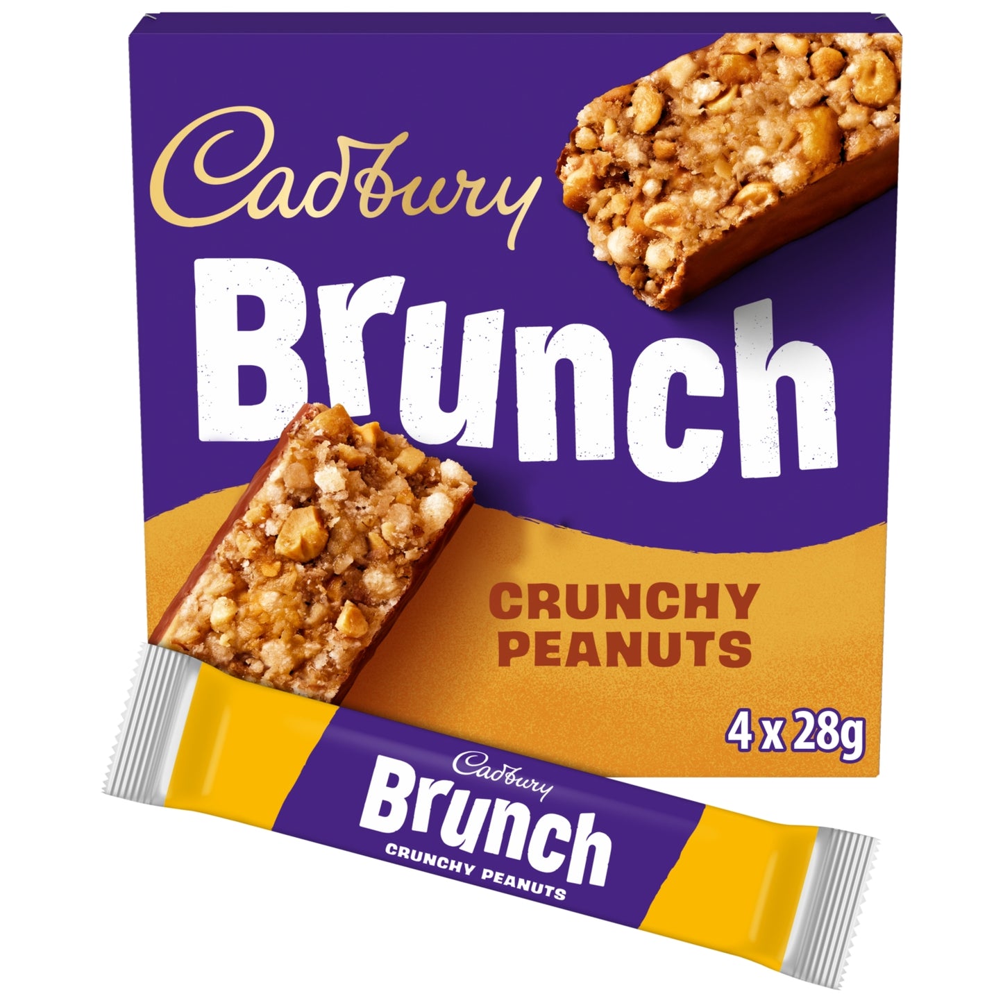 Cadbury Brunch Oats Peanut Chocolate Cereal Bars 4 Pack Multipack 112g (4 x 28g)