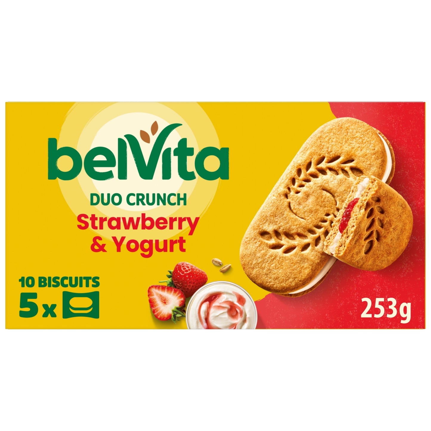 Belvita Duo Crunch Strawberry & Yogurt Cereal Snack Bars Multipack 250g (5 x 50g)